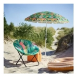 OHS Foldable Palm Print Moon Camping Chair – Green