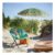 OHS Foldable Palm Print Moon Camping Chair – Green