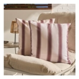 OHS Indoor/Outdoor Stripe Print Cushion Covers – Chocolate/Cream