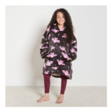 OHS Kids Bat Print Hoodie Blanket – Black