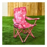 OHS Kids Bow Print Foldable Camping Chair – Hot Pink
