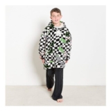OHS Kids Halloween Checkerboard Hoodie Blanket – Monochrome