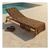 OHS Leopard Print Beach Towel in a Bag – Natural