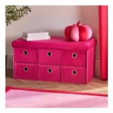 OHS Matte Velvet 6-Drawer Storage Chest – Hot Pink