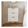 OHS Ribbed 3-Drawer Bedside Table – White
