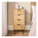 OHS Ribbed 4-Drawer Unit – Light Wood