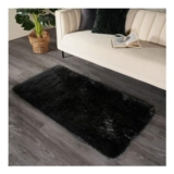 OHS Soft Fluffy Floor Rug – Black