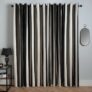 OHS Stripe Print Eyelet Velvet Blackout Curtains – W 168cm (66) x D 182cm (72)