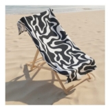 OHS Swirl Print Beach Towel – Black