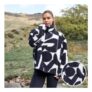 OHS Teddy Geometric Print Half Zip Fleece – Monochrome