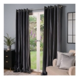 OHS Thermal Velvet Eyelet Curtains – Charcoal