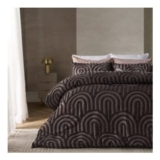 OHS Tufted Arches Duvet Cover Set – Double, Coffee