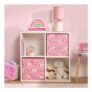 OHS Unicorn Print Cube Storage Boxes, Pink – 2 Pack
