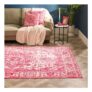 OHS Washable Vintage Printed Rug, Pink – 80 X 150cm