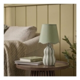 OHS Wavy Stripe Battery-Operated Lamp – Sage