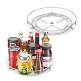 ONXE 2-Tier Lazy Susan Turntable, Stackable, 9.5-Inch, Clear