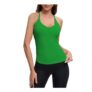 OOHOKAY Womens Sleeveless Halter Tank Top, Cotton Rib, Green