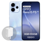 OPPO Reno15 FS 5G Android Smartphone, 8512GB, 6.57 120Hz Display, 6500mAh Battery, IP69, Aurora Blue. Sold by IMOO UK FBA