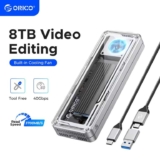 ORICO 40Gbps USB4 M.2 SSD Enclosure (upto 8TB compatible) with with Cooling Fan PCIe4.0 NVME (Welcome/New user deal) Orico Flagship Store