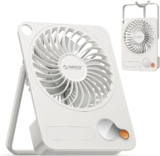 ORICO USB Desk Fan, 3-Speed Adjustable Small Fan, 180 Foldable with LED Display, Quick Release Grille, Quiet Cooling Portable Personal Fan for Table, Sleeping, Office, Bedroom & Travel – NO BATTERY