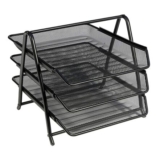 OSCO 3-Tier Wire Mesh Letter Tray Desk Organizer, Black