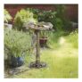 OUTSUNNY Bird Bath for Garden, Birdbath with Lotus Leaf Basin, Bronze Tone