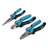 OX Pro 3-Piece Plier Set Combination, Long Nose & Diagonal Cutting