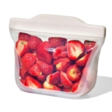 OXO Good Grips Silicone Reusable Stand-Up Snack Bag, 335 mL, Oat