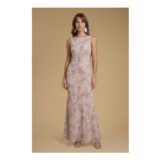 Oasis Lace Cowl Back Chiffon Printed Maxi Dress