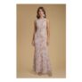 Oasis Lace Cowl Back Chiffon Printed Maxi Dress