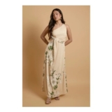 Oasis Petite Trailing Camelia Jersey Bandeau Maxi Dress