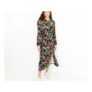 Oasis Slinky Black Jersey Floral Long Sleeve Split Midi Dress