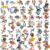 Ocean Animal Theme Sticker Set, 100 PCS Waterproof PET Decorative Stickers for Journal, Water Bottle, Laptop, Phone Case, Vintage Marine Life Art DIY Decals