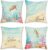 Ocean Beach Cushion Covers Coastal Sea Turtle Seahorse Coral Summer Polyester Decorative Pillowcases for Sofa Bed Home Patio 45 x 45 cm Set of 4