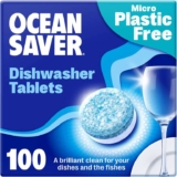 OceanSaver Eco-Friendly Dishwasher Tablets – Pack of 100 Non-Toxic & Plastic – £10.69 with S&S voucher