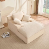 Ochama Chaise Lounge Chair with Armrests & Movable Pillows, 160cm