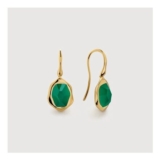 Odyssey Gemstone Wire Earrings 18k Gold Vermeil & Green Onyx
