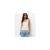 Off White Lace Trim Relaxed V-Neck Vest