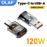 Olaf 120W Type C To USB A OTG Adapter USB 3.2 to Type C Fast Charging Connector – sold by Shop2035004 Store
