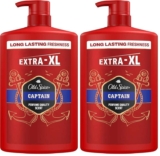 Old Spice Captain Mens Shower Gel & Shampoo 1000ml, Multi-Use 3-in-1 Body-Hair-Face Wash, Deep Cleansing (Pack of 2) / £8.83 S&S