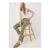 Olive Dash Print Tapered Trousers