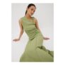 Olive Textured Jersey Co Ord Skirt