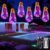 Ollny Christmas Lights 6m Hemp Rope Festoon Light Mains Powered, Fairy String with 16 S17 Bulbs/160 LEDs/Remote/Plug/Modes/Timer, Purple and Orange Lighting for Indoor Outside Outdoor Xmas Decs