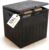 Olsen & Smith Lockable Outdoor Garden Plastic Storage Box Container Chest – Small Lawn Balcony Furniture, Weather Resistant, Wood Panel Effect (126L)