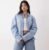 On trend ASOS DESIGN Oversized Patchwork – Denim Shacket (Bleach Wash) – Sizes UK 8-16 (98% cotton)