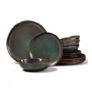 Onader 12-Piece Reactive Glaze Dinner Set for 4, Moss Green