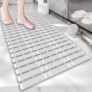 Onihan Shower Mat Non Slip Anti Mould,3616 INCH Extra Long Bath Mat Non Slip for Shower and Bath,Rubber Nonslip Bathmat for DIY Cut,Machine Washable,Safe Shower for the Elderly and Children(Grey)