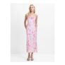 Oona Satin Cowl Neck Pink Floral Midi Dress