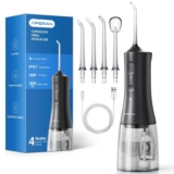 Operan Rechargeable Oral Irrigator 300ML,Graphite Black,1 Pack4 Nozzles – Sold by Operan Store / FBA