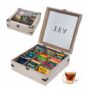 Optyuwah Vintage Wood Tea Organiser Box, 9 Compartments, Cream